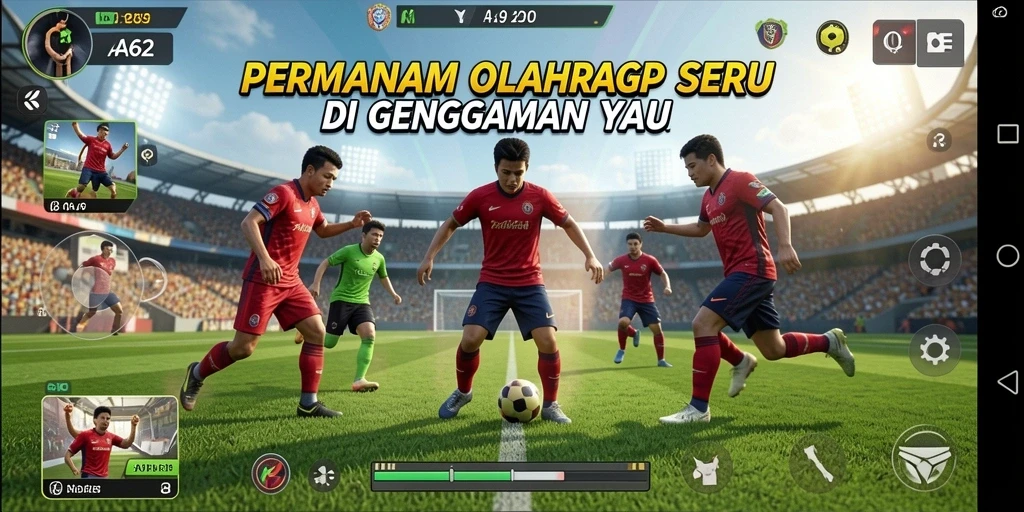 Screenshot dari gameplay <strong>AA62</strong> yang menampilkan aksi olahraga yang menegangkan.