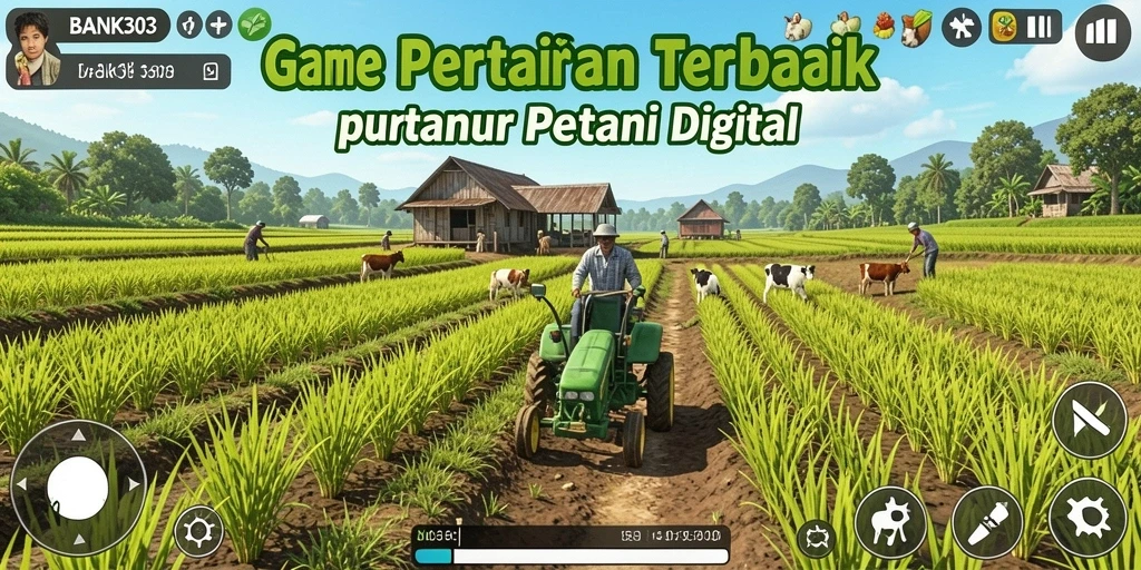 Tampilan gameplay <strong>BANK303</strong> yang menarik dengan aktivitas bertani yang seru.