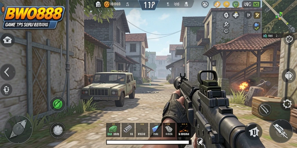Screenshot gameplay utama BWO888 yang menampilkan aksi pertempuran seru.