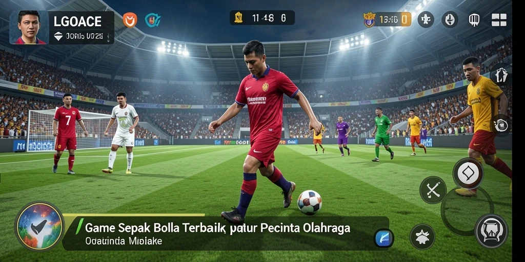 Screenshot menampilkan momen seru dalam game sepak bola LGOACE.