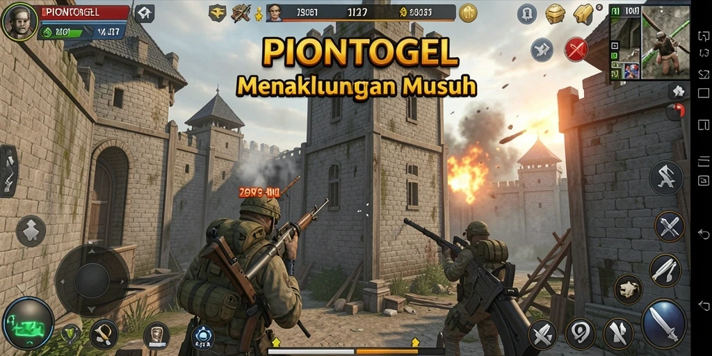Screenshot menampilkan aksi menarik dalam permainan Tower Defense PIONTOGEL.