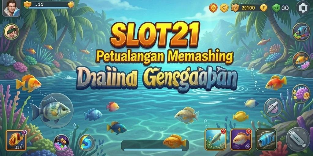 Tampilan gameplay SLOT21 dengan momen menangkap ikan yang mendebarkan.