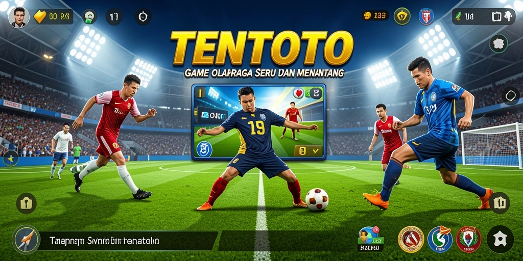 Gameplay menarik dalam TENTOTO yang menunjukkan aksi olahraga.